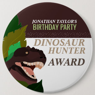 T Rex Dinosaur Party Kinder zum Geburtstag Button