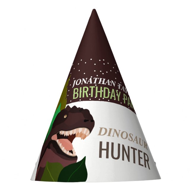 T Rex Dinosaur Party Kinder zum Geburtstag Partyhütchen (Vorderseite)