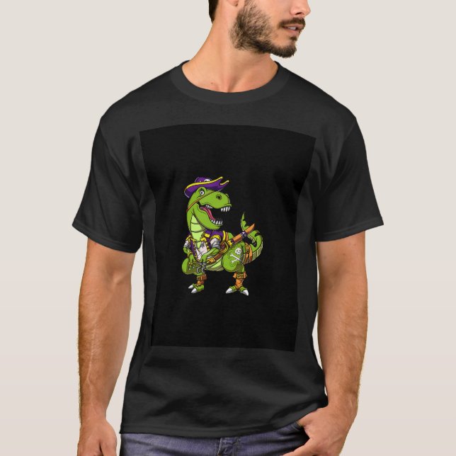T-Rex Dinosaur Pirat T-Shirt (Vorderseite)