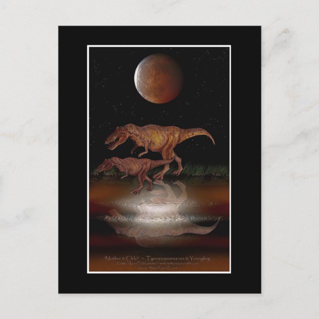 T-REX DINOSAUR Postkarte (Vorderseite)