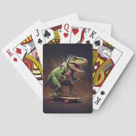 T-Rex Dinosaur Reiten auf Skateboard Spielkarten