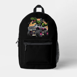 T Rex Dinosaur Reiten Monster Truck Bedruckter Rucksack