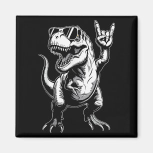 T-rex Dinosaur Rock Music Funny Music Men Woman Ki Magnet