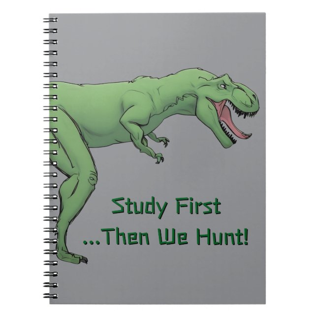 T-Rex Dinosaur School Spiral Notebook Papier Notizblock (Vorderseite)