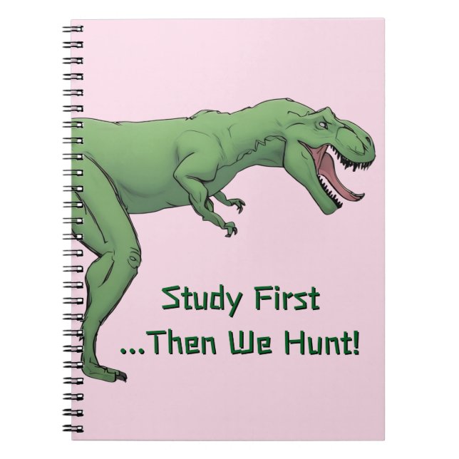 T-Rex Dinosaur School Spiral Notebook Papier Notizblock (Vorderseite)