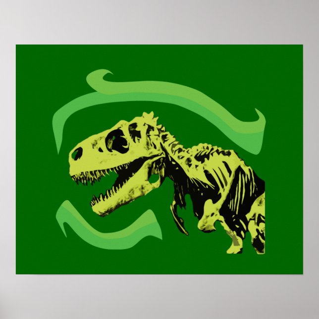 T-Rex Dinosaur Skeleton Poster (Vorne)