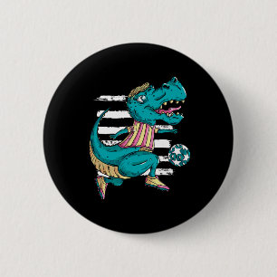 T-Rex-Dinosaur spielt Fußball - Trex-Design  Button