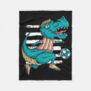 T-Rex-Dinosaur spielt Fußball - Trex-Design Fleecedecke