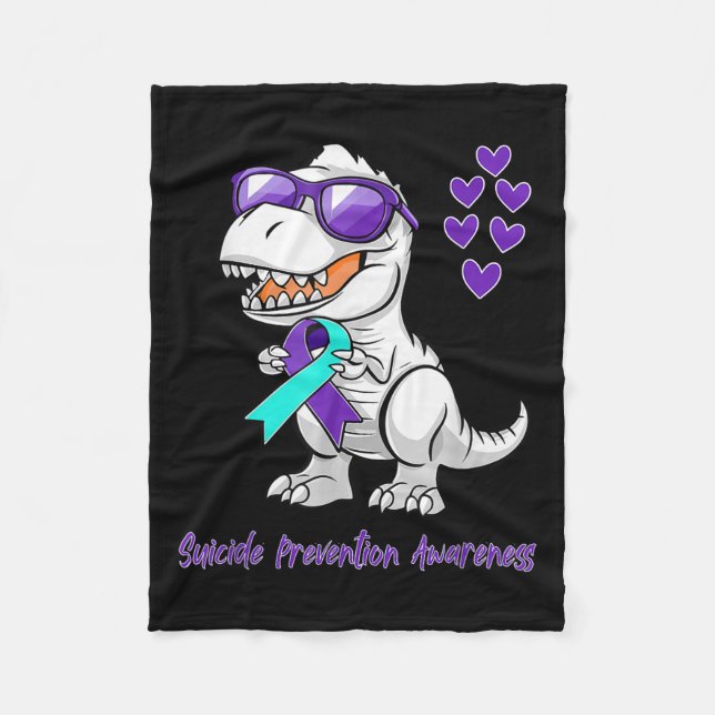 T-rex Dinosaur Suicide Prevention Awareness Day Di Fleecedecke (Vorderseite)