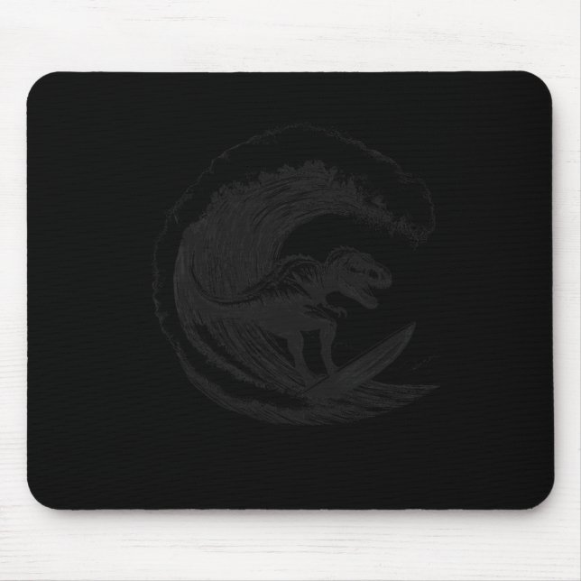 T-Rex Dinosaur Surft Surft Surfbrett Surfer  Mousepad (Vorne)