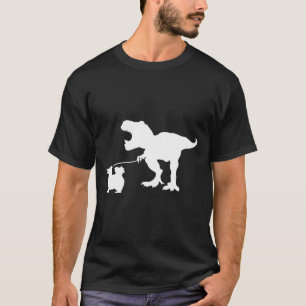 T Rex Dinosaur T Rex Walking Spitz Dog Pomera T-Shirt