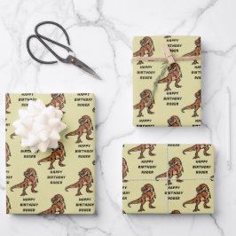 T-Rex Dinosaur Tyrannosaurus Geburtstag anpassen Geschenkpapier Set