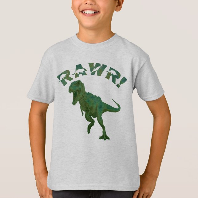 T-Rex Dinosaur Tyrannosaurus Rex RAWR Kinder T-Shirt (Vorderseite)