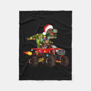 T-Rex Dinosaur Weihnachts-Monstertruck für Kinder Fleecedecke