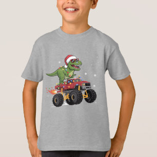 T-Rex Dinosaur Weihnachts-Monstertruck  T-Shirt