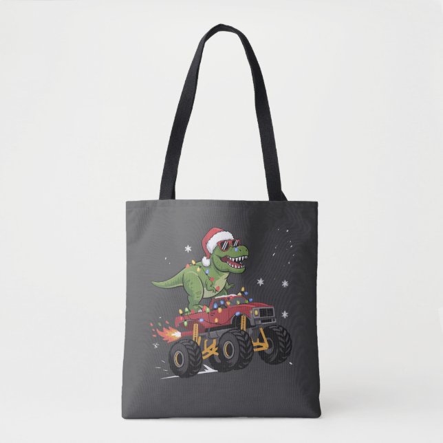 T-Rex Dinosaur Weihnachtsmonster Truck Tasche (Vorderseite)