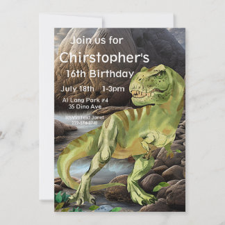 T-Rex, Dinosaur zum Geburtstag, Einladung