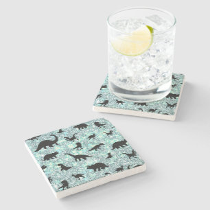 T-rex-Dinosaurier auf Gradientengalaxie Steinuntersetzer