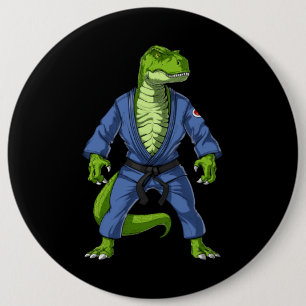 T-Rex Dinosaurier Jiu-Jitsu Button