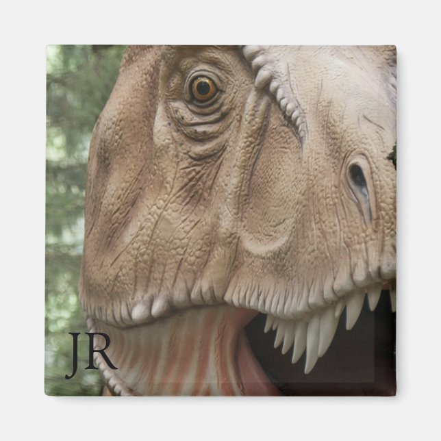 T Rex Dinosaurier Monogramm Magnet (Vorne)
