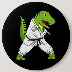 T-Rex Dinosaurier Ninja Kampfkunst-Karate Button