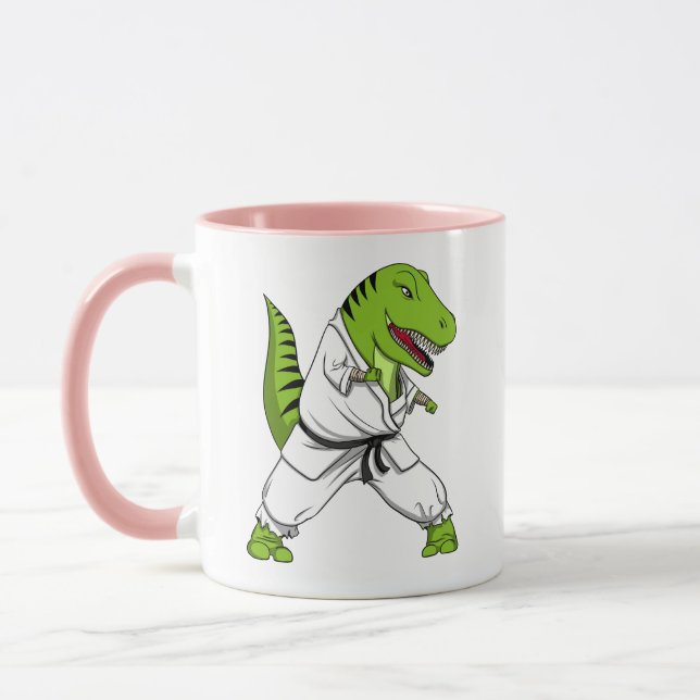 T-Rex Dinosaurier Ninja Kampfkunst-Karate Tasse (Links)