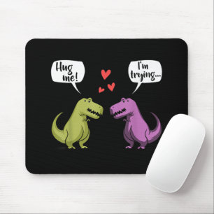 T-Rex Dinosaurier-Pärchen Umarme Mich Valentinstag Mousepad