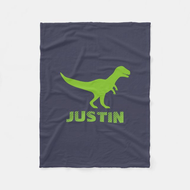 T rex Dinosaurier personalisierte Fleecedecke für  (Vorderseite)