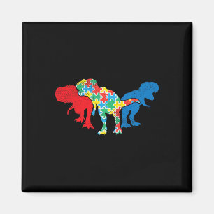 T-Rex Dinosaurier Puzzle Dino Autism Awareness ASL Magnet