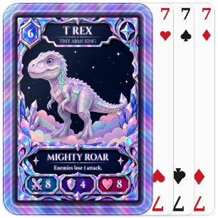 T Rex Dinosaurier, Regenbogenfolien-Kunst Spielkarten