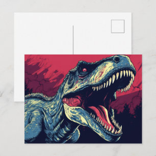 T-Rex Dinosaurier Reptil  Postkarte