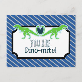 T-Rex Dinosaurier School Valentines Feiertagspostkarte