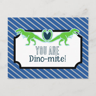 T-Rex Dinosaurier School Valentines Feiertagspostkarte