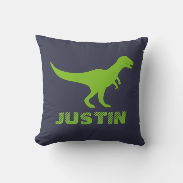 T Rex Dinosaurier Wurfkissen personalisiert für Ki Kissen (Vorderseite)