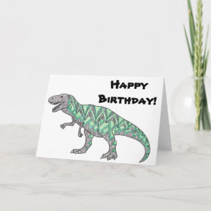 T-Rex Dit Joyeux Anniversaire ! Carte d'anniversai