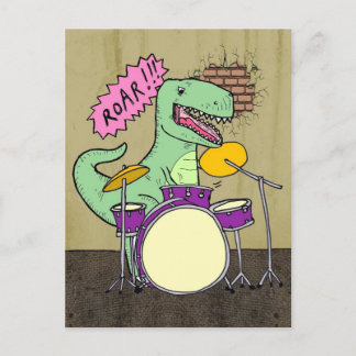 T Rex Drums Postkarte