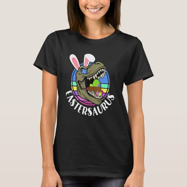T Rex Easter Bunny Funny Dinosaur Ostersaurus Saur T-Shirt (Vorderseite)