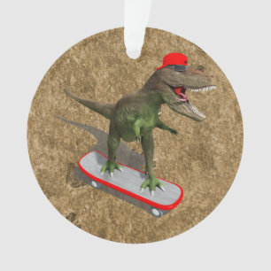 T-Rex faisant de la planche à roulettes