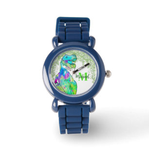 T-Rex farbenfrohe personalisierte  Armbanduhr