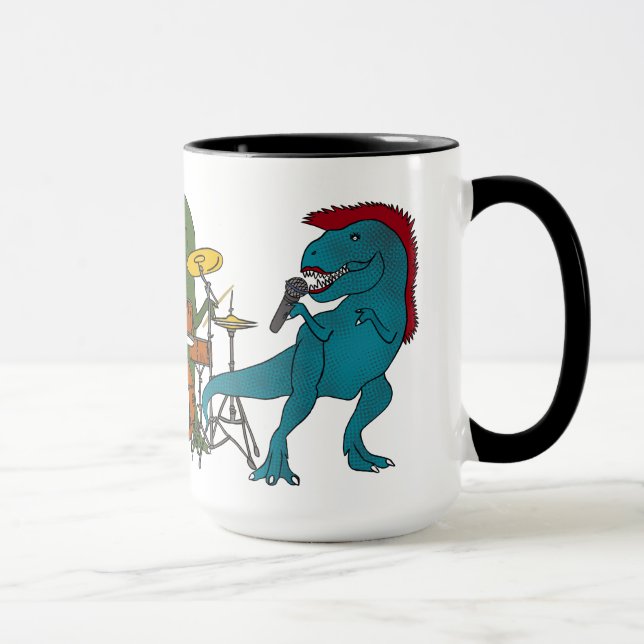 T-Rex Felsen-Band-Kaffee-Tasse Tasse (Rechts)