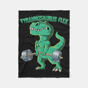 T-Rex Fitnessstudio Bodybuilding Tyrannosaurus Fle Fleecedecke