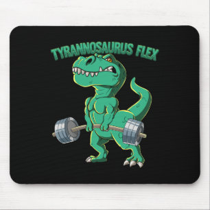 T-Rex Fitnessstudio Bodybuilding Tyrannosaurus Fle Mousepad