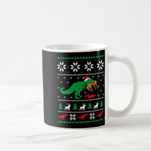T Rex frisst Rentiere Lustiger Dinosaurier Weihnac Kaffeetasse