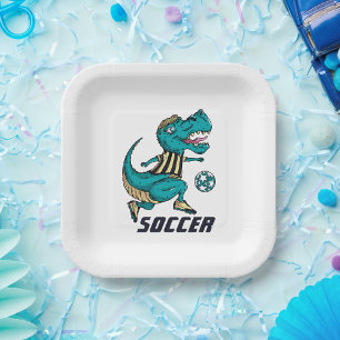 T-Rex Fußball-Spielsport Pappteller