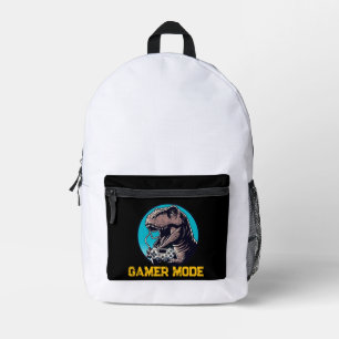 T-Rex-Gamer-Modus-Dinosaurier-Kunst Bedruckter Rucksack