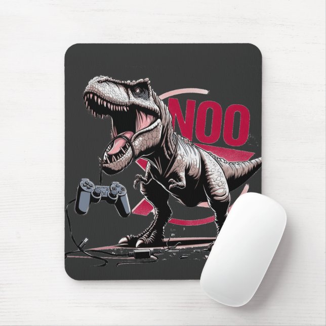 T-Rex Gamer Rage No More Design Mousepad (Mit Mouse)
