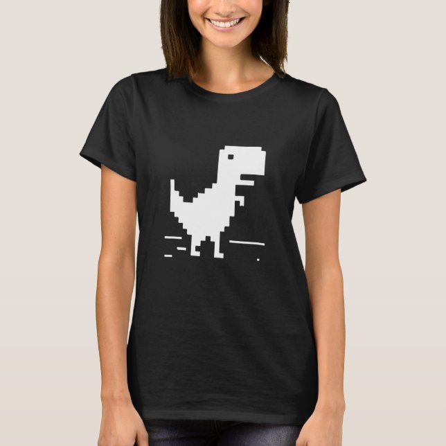 T-Rex Geek Dinosaur Pixel Art Web Developer Nerd T-Shirt (Vorderseite)