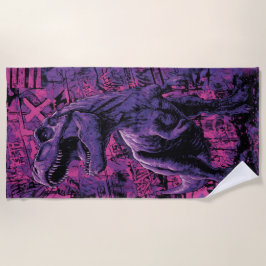 T-Rex-Graffiti-Urbane-Dinosaurier-Illustration Strandtuch