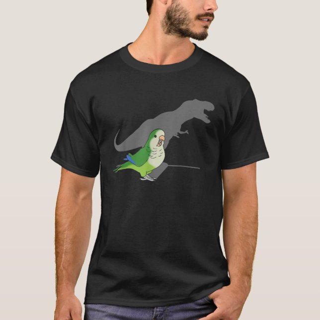 T rex Green Monk Parakeet Funny Birb memes Screami T-Shirt (Vorderseite)