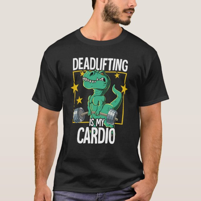 T rex Gym Weight Training Deadlift T-Shirt (Vorderseite)